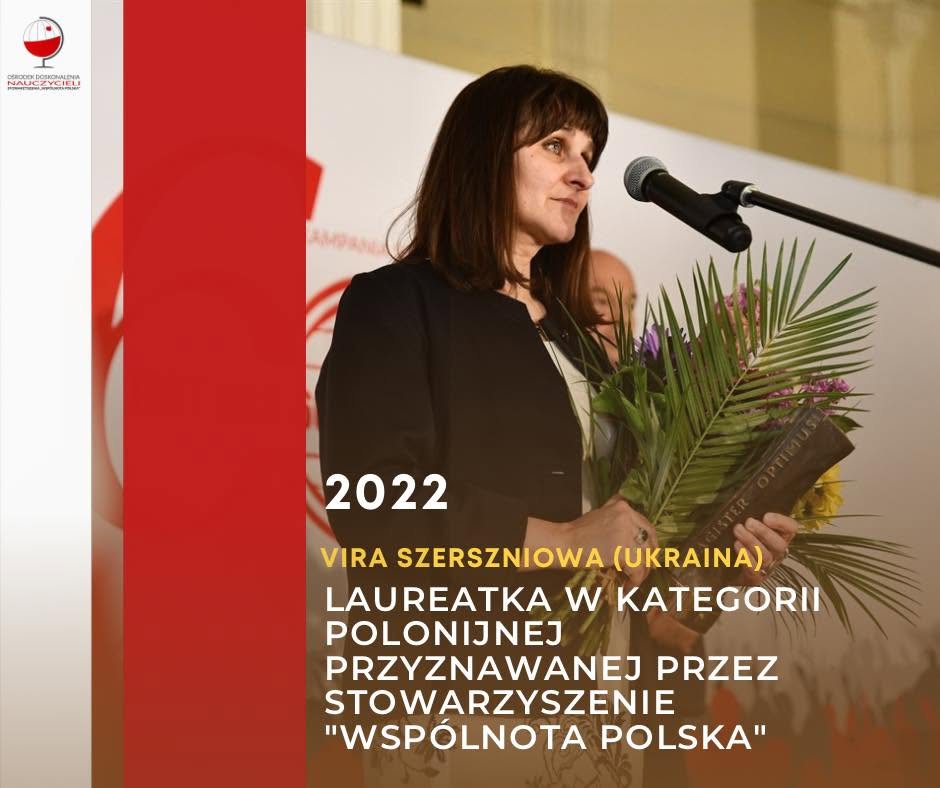 Vira Szerszniowa – laureatka Nagrody im. Grażyny Langowskiej w kategorii polonijnej w 2022 roku